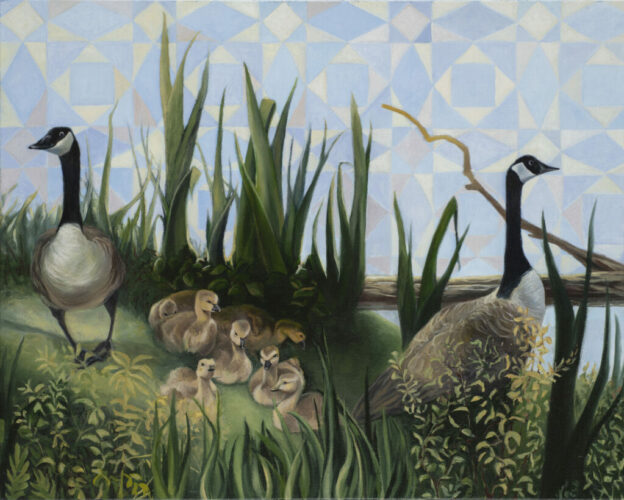 Guardian Geese Painting - low res